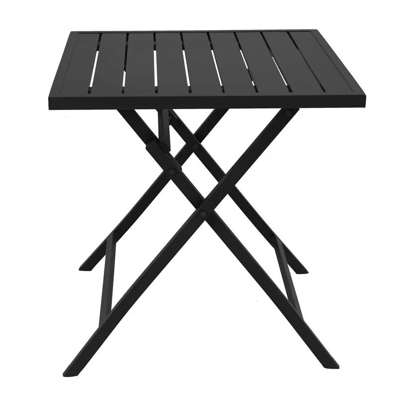 Tavolino pieghevole "Copacabana" per esterno e giardino, in alluminio Antracite da 70 cm