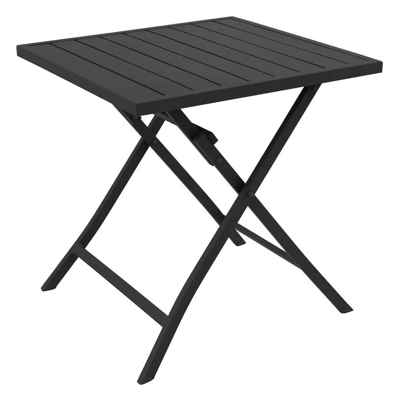 Tavolino pieghevole "Copacabana" per esterno e giardino, in alluminio Antracite da 70 cm