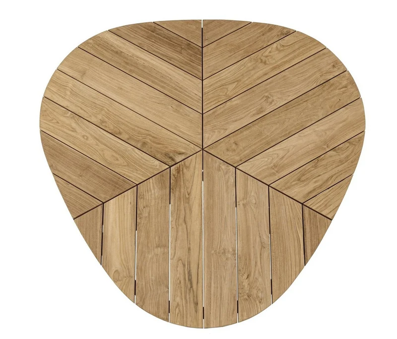 Tavolo ovale "Palmdale" con piano in legno teak, gambe in alluminio Antracite per esterno