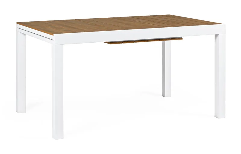 Tavolo allungabile "Elias" in alluminio e polywood da esterno per giardino 140-200 cm