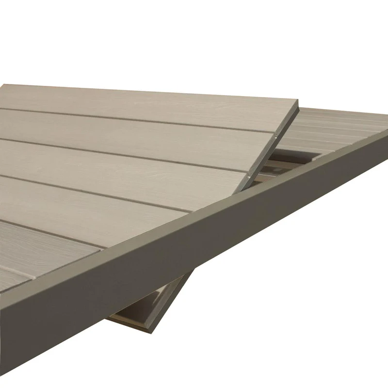 Tavolo allungabile "Santorini" in alluminio Taupè e Polywood dogato per esterno 180/240x100 cm