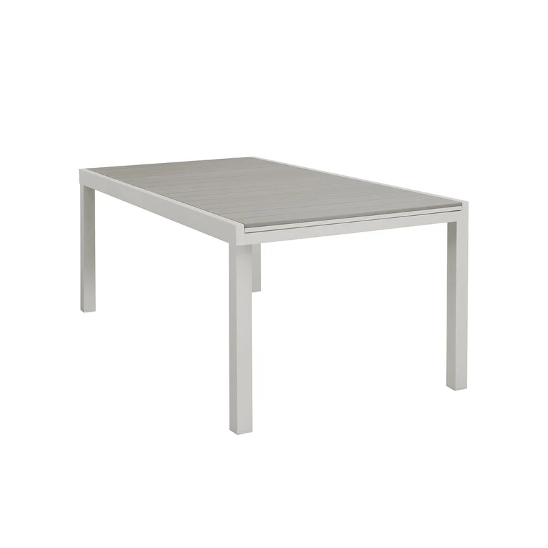 Tavolo allungabile "Santorini" in alluminio Tortora e Polywood dogato per esterno 180/240x100 cm