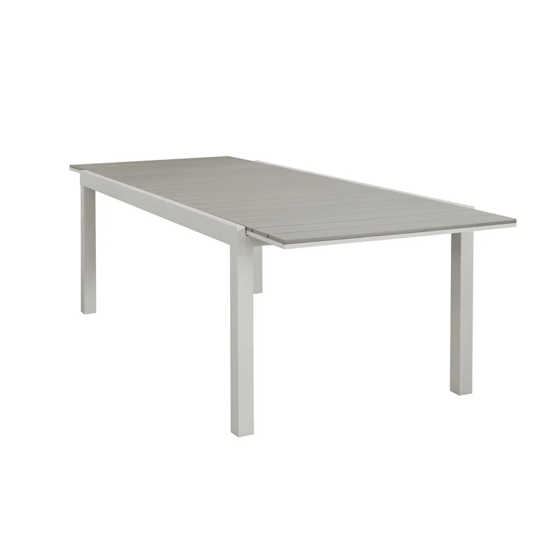 Tavolo allungabile "Santorini" in alluminio Tortora e Polywood dogato per esterno 180/240x100 cm