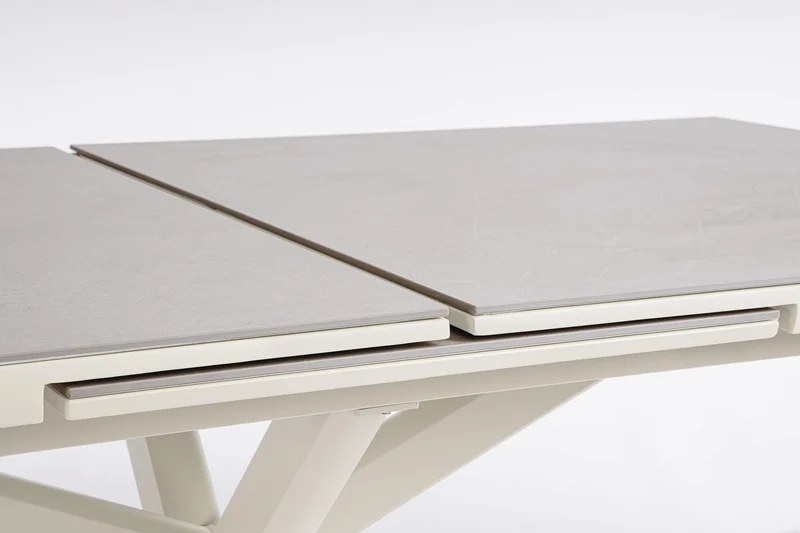Tavolo "Pascal" allungabile struttura in alluminio Pelican piano in pietra 200-260 x h 76 cm