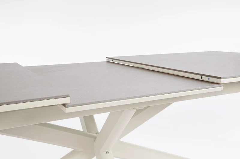 Tavolo "Pascal" allungabile struttura in alluminio Pelican piano in pietra 200-260 x h 76 cm