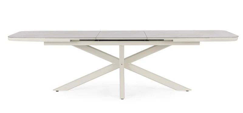 Tavolo "Pascal" allungabile struttura in alluminio Pelican piano in pietra 200-260 x h 76 cm