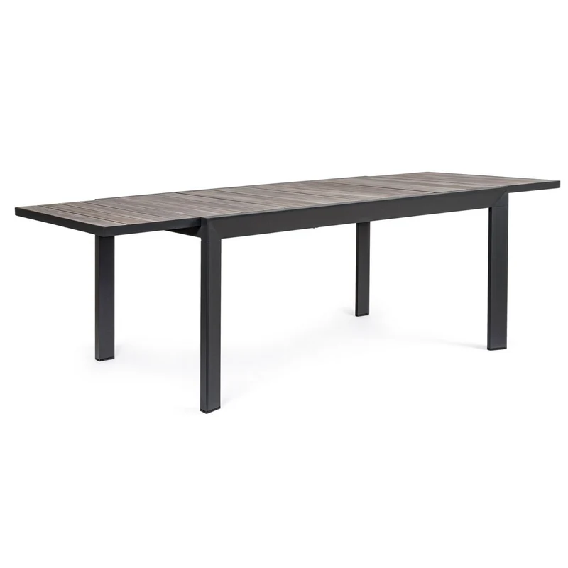 Tavolo allungabile "Belmar" in alluminio Grigio effetto legno per esterno