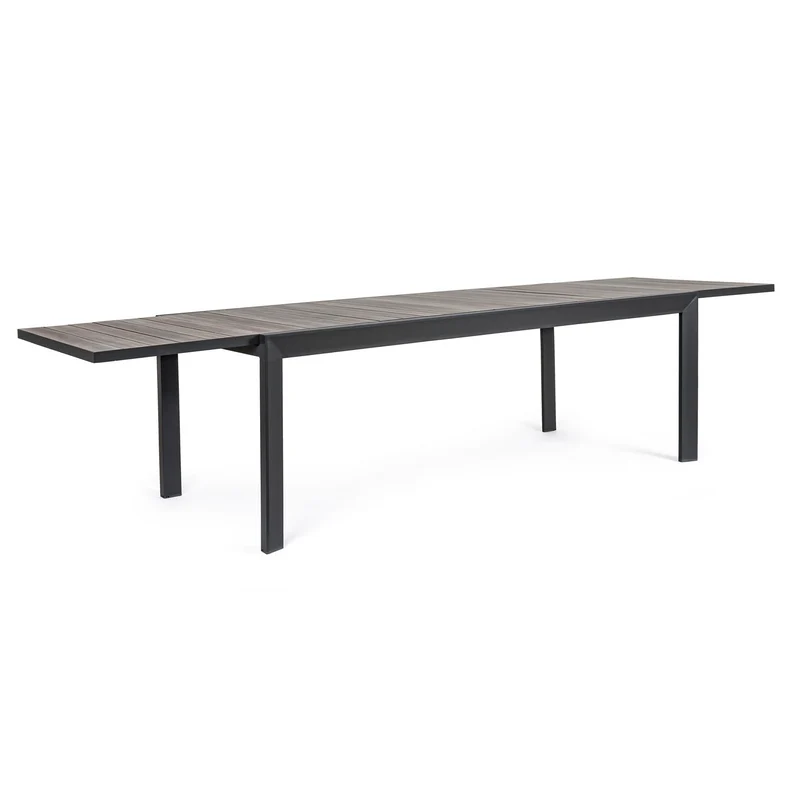 Tavolo allungabile "Belmar" in alluminio Grigio effetto legno per esterno