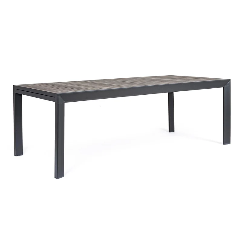 Tavolo allungabile "Belmar" in alluminio Grigio effetto legno per esterno