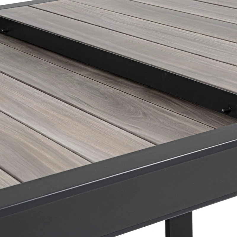 Tavolo allungabile "Belmar" in alluminio Grigio effetto legno per esterno