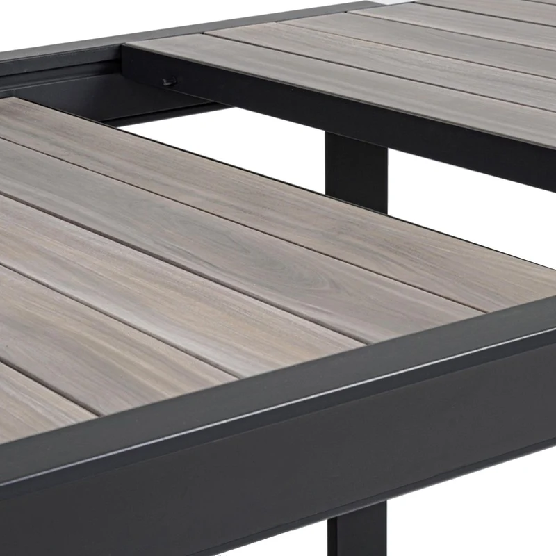 Tavolo allungabile "Belmar" in alluminio Grigio effetto legno per esterno