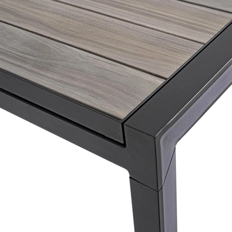 Tavolo allungabile "Belmar" in alluminio Grigio effetto legno per esterno