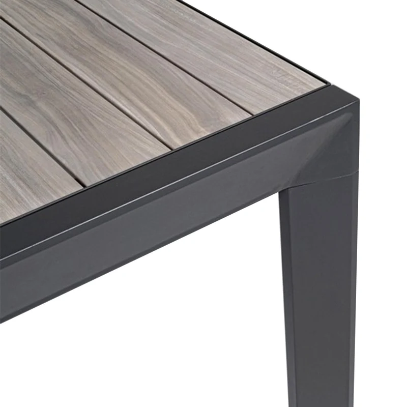 Tavolo allungabile "Belmar" in alluminio Grigio effetto legno per esterno