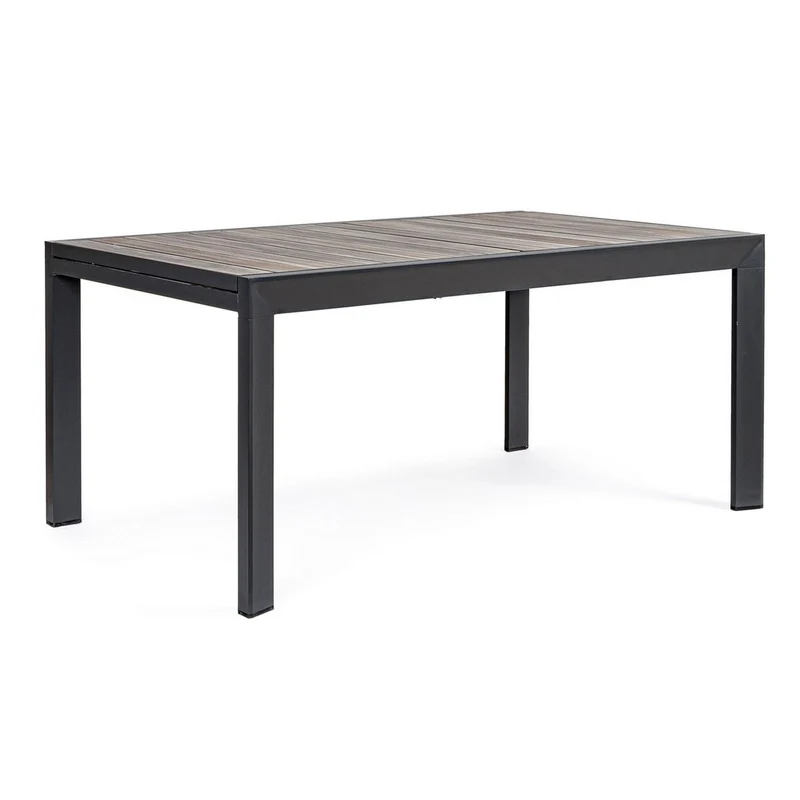 Tavolo allungabile "Belmar" in alluminio Grigio effetto legno per esterno