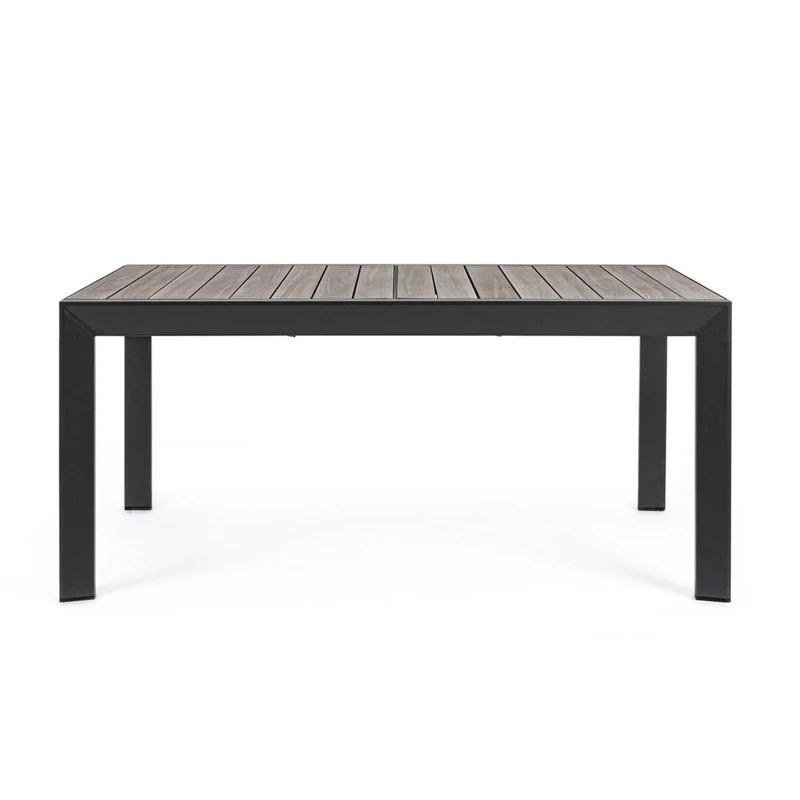 Tavolo allungabile "Belmar" in alluminio Grigio effetto legno per esterno