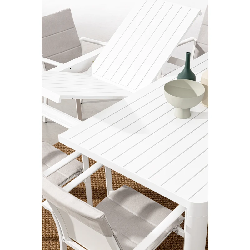 Tavolo in alluminio Bianco quadrato allungabile "Kiplin" 149 X 97/149 cm