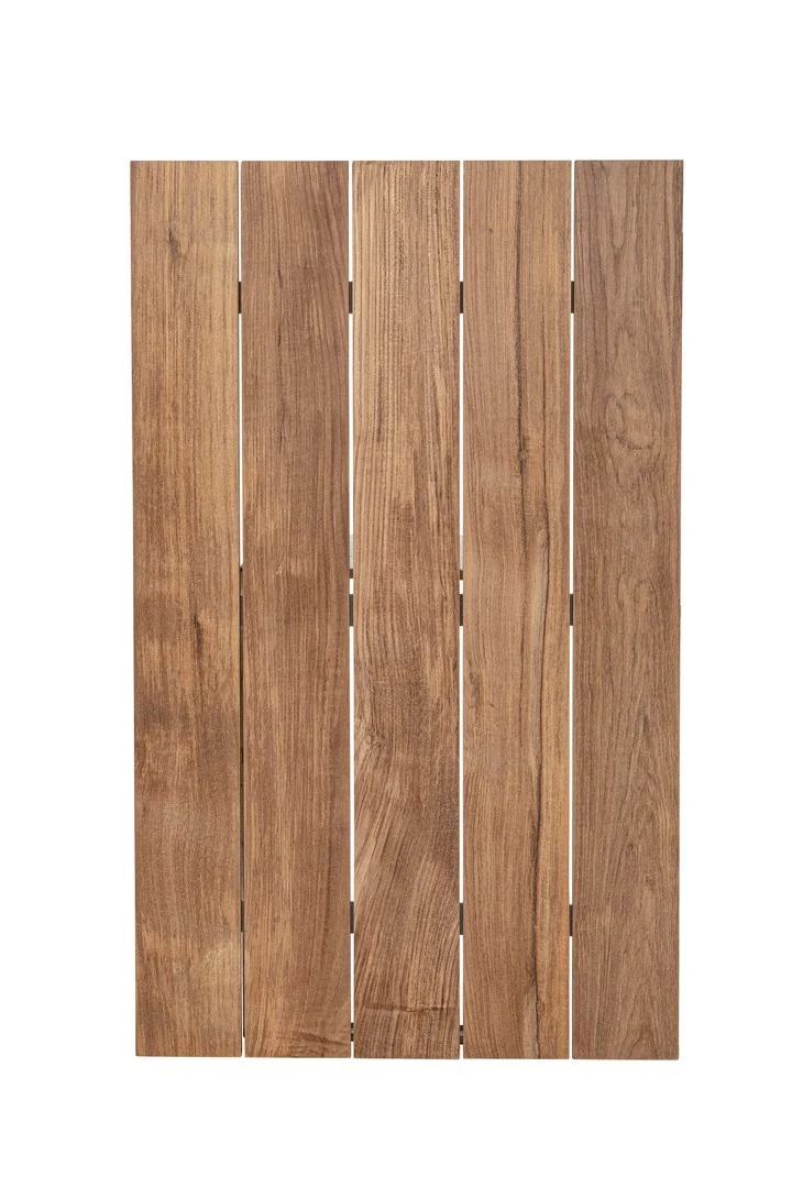 Tavolo allungabile "Cameron" con struttura in alluminio Bianco piano in teak da esterno