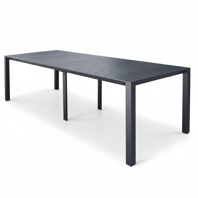 Tavolo allungabile "Tulum" in alluminio Antracite 51-260 x 85 cm consolle per giardino e veranda