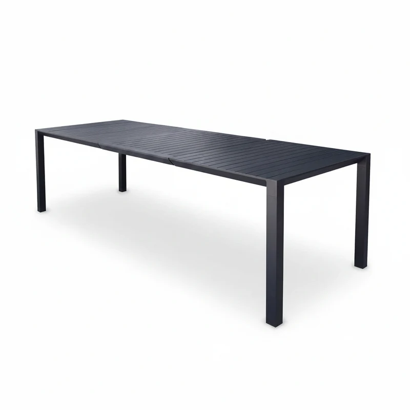 Tavolo allungabile "Tulum" in alluminio Antracite 51-260 x 85 cm consolle per giardino e veranda