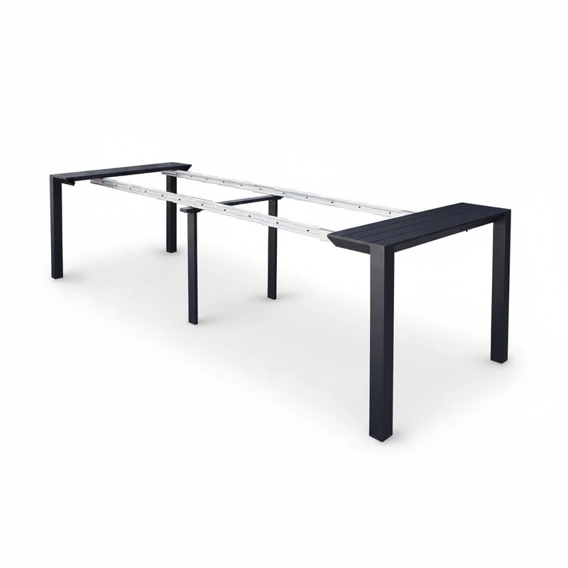 Tavolo allungabile "Tulum" in alluminio Antracite 51-260 x 85 cm consolle per giardino e veranda