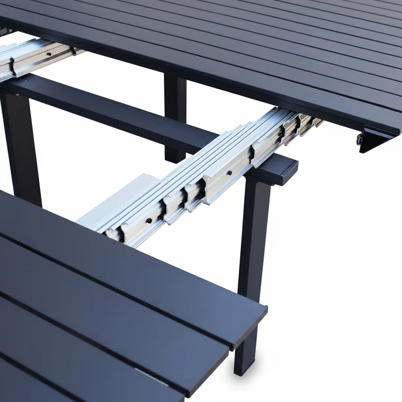 Tavolo allungabile "Tulum" in alluminio Antracite 51-260 x 85 cm consolle per giardino e veranda