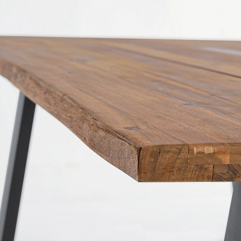 Tavolo fisso "Oslo" in legno di Acacia con piedi Antracite in metallo da giardino