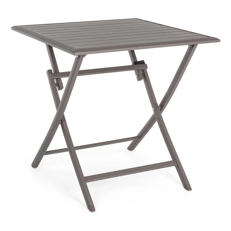 Tavolo pieghevole "Elin" in alluminio Ciok dogato 70 x 70 cm da esterno per giardino e veranda