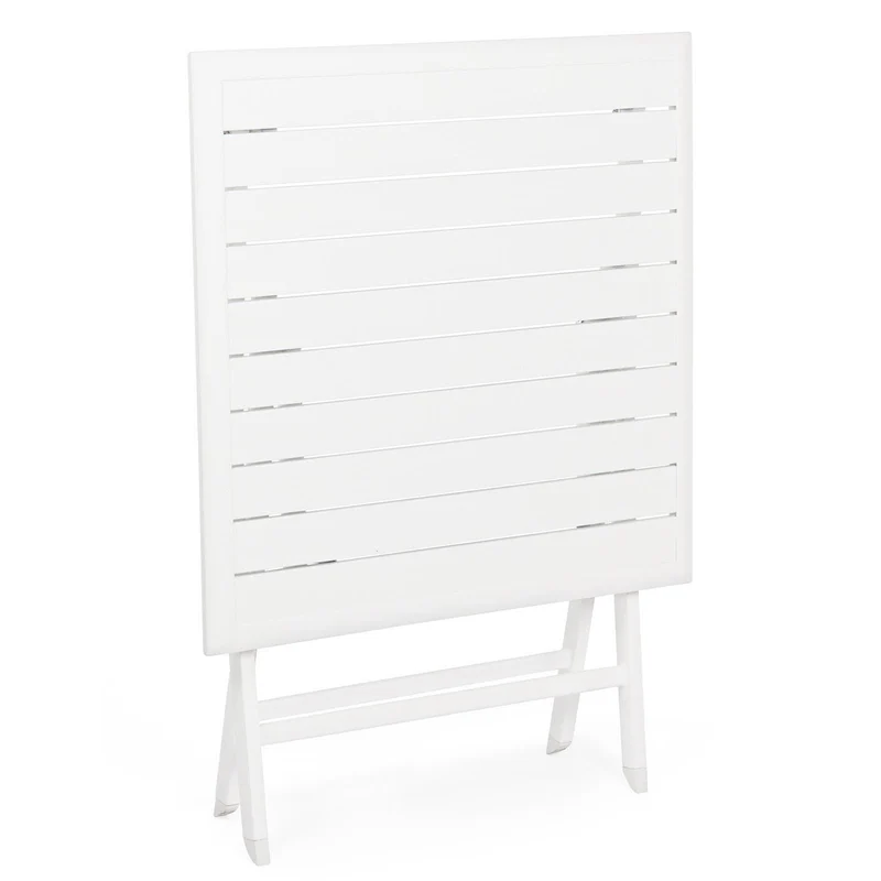 Tavolo pieghevole "Elin" in alluminio Bianco dogato da esterno per giardino e veranda