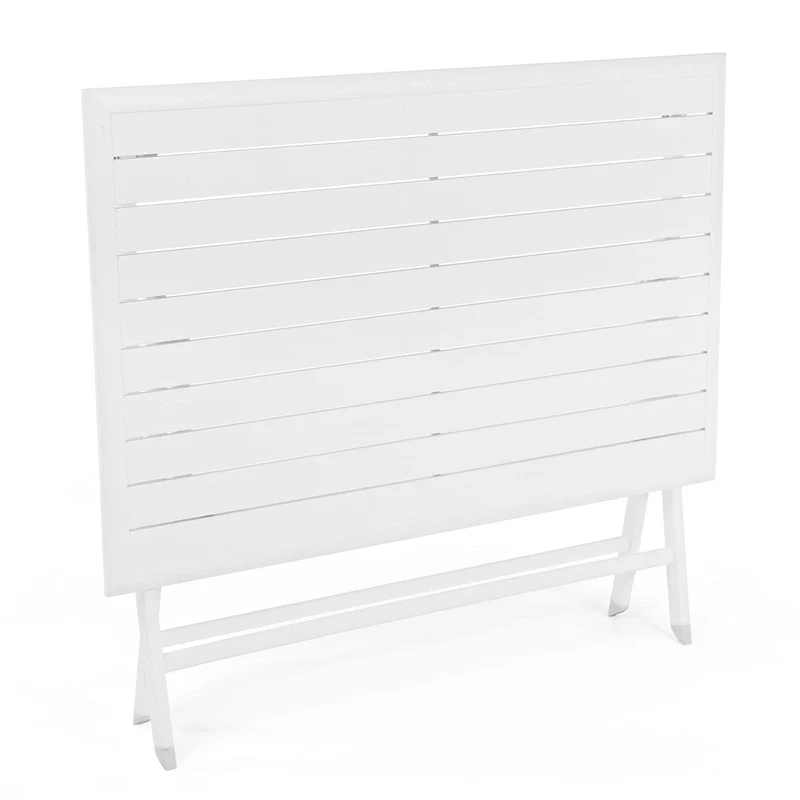 Tavolo pieghevole "Elin" in alluminio Bianco dogato da esterno per giardino e veranda