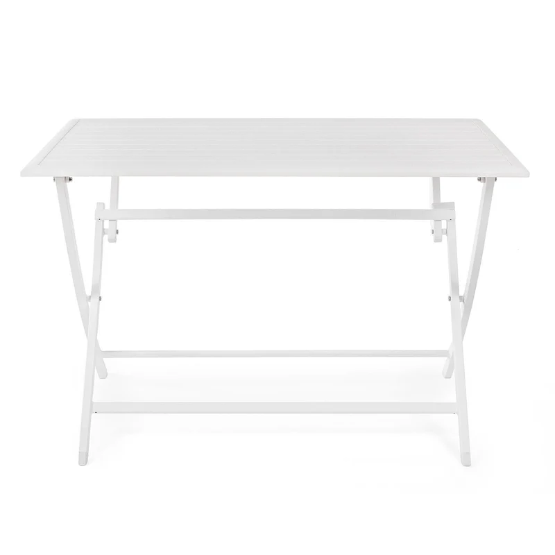 Tavolo pieghevole "Elin" in alluminio Bianco dogato da esterno per giardino e veranda