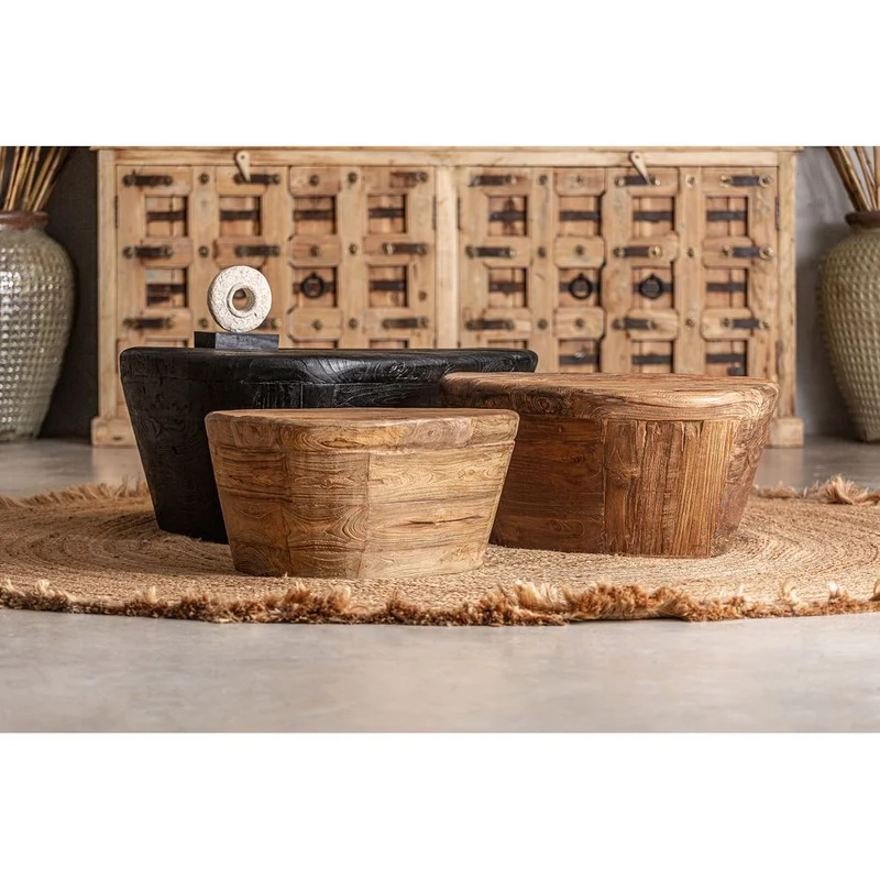 Tavolino salotto stile Organico Scultoreo in teak
