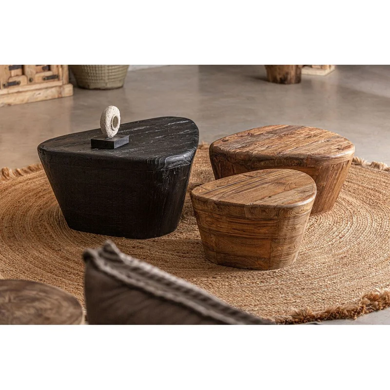Tavolino salotto stile Organico Scultoreo in teak