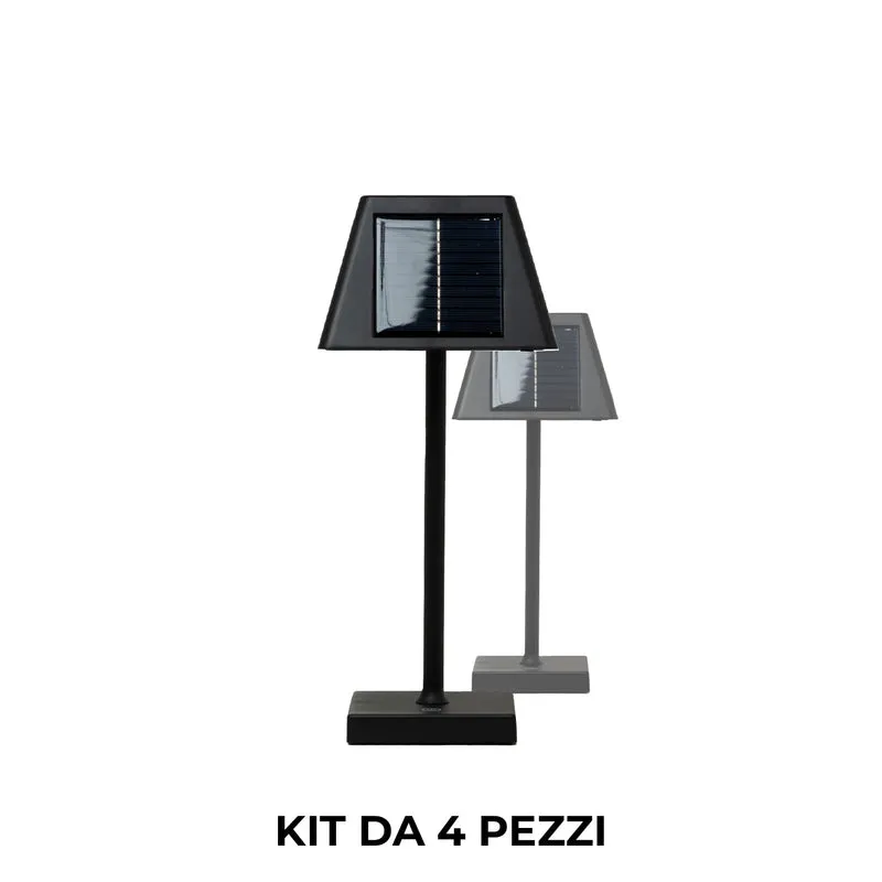 Pyramidea Kit 4 Lampade Solari da Tavolo Colore Nero LRS10B