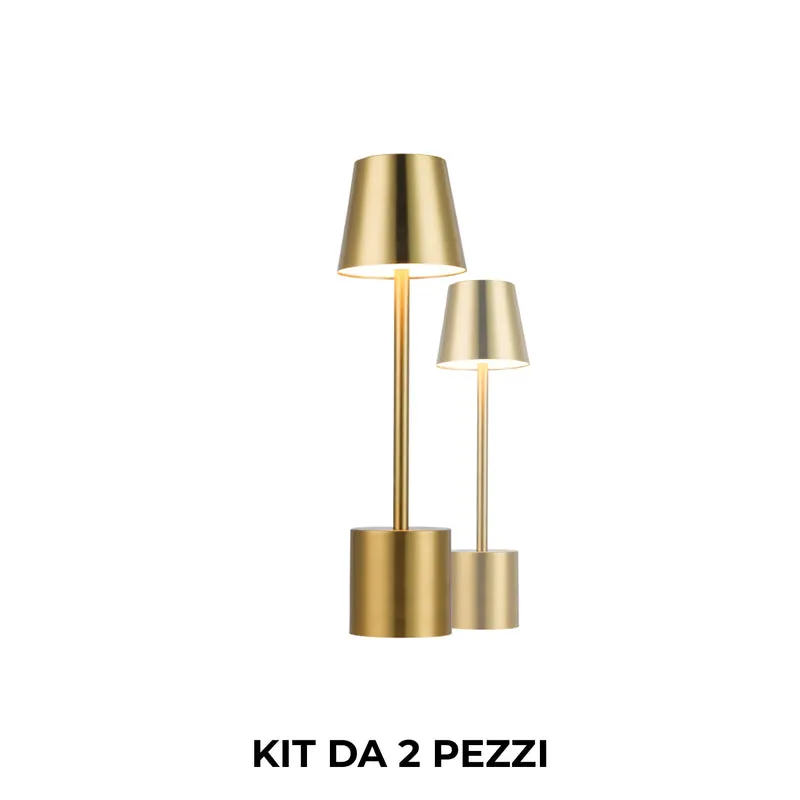 Pyramidea Kit 2 Lampade da Tavolo Colore Gold LRP11G