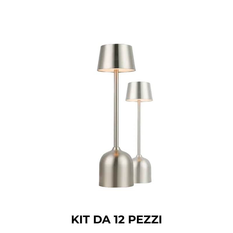 Pyramidea Kit 12 Lampade da Tavolo Colore Silver LRP10S