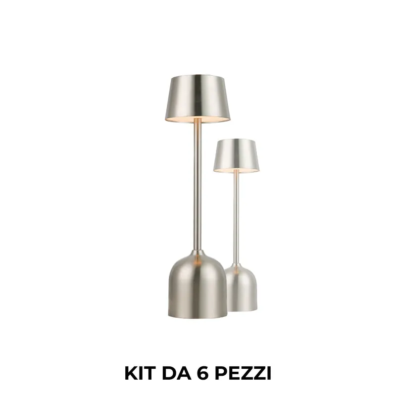 Pyramidea Kit 6 Lampade da Tavolo Colore Silver LRP10S
