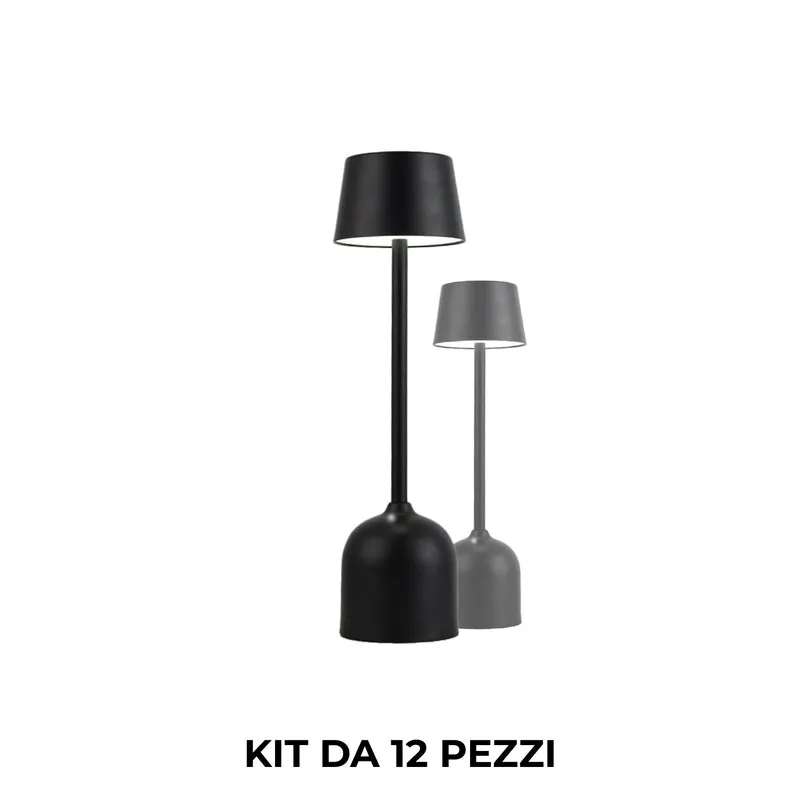 Pyramidea Kit 12 Lampade da Tavolo Colore Nero LRP10N