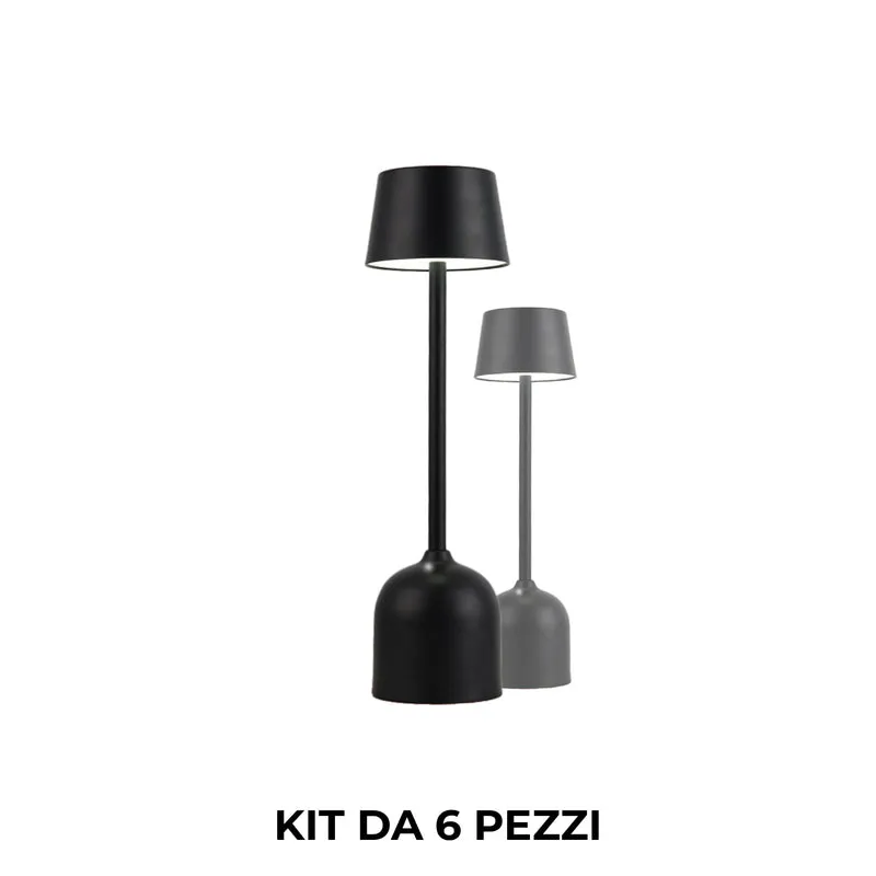 Pyramidea Kit 6 Lampade da Tavolo Colore Nero LRP10N