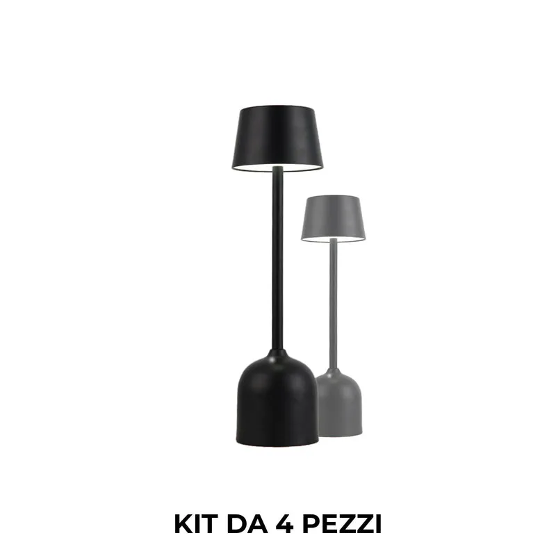 Pyramidea Kit 4 Lampade da Tavolo Colore Nero LRP10N