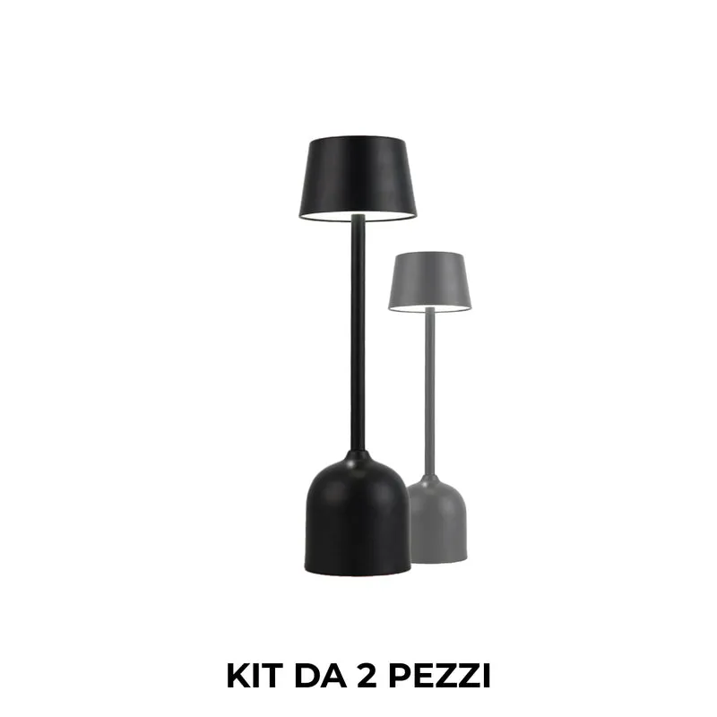 Pyramidea Kit 2 Lampade da Tavolo Colore Nero LRP10N