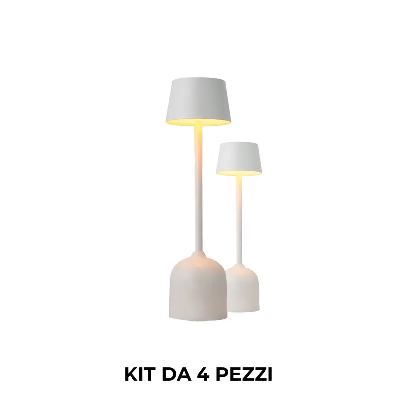 Pyramidea Kit 4 Lampade da Tavolo Colore Bianco LRP10B
