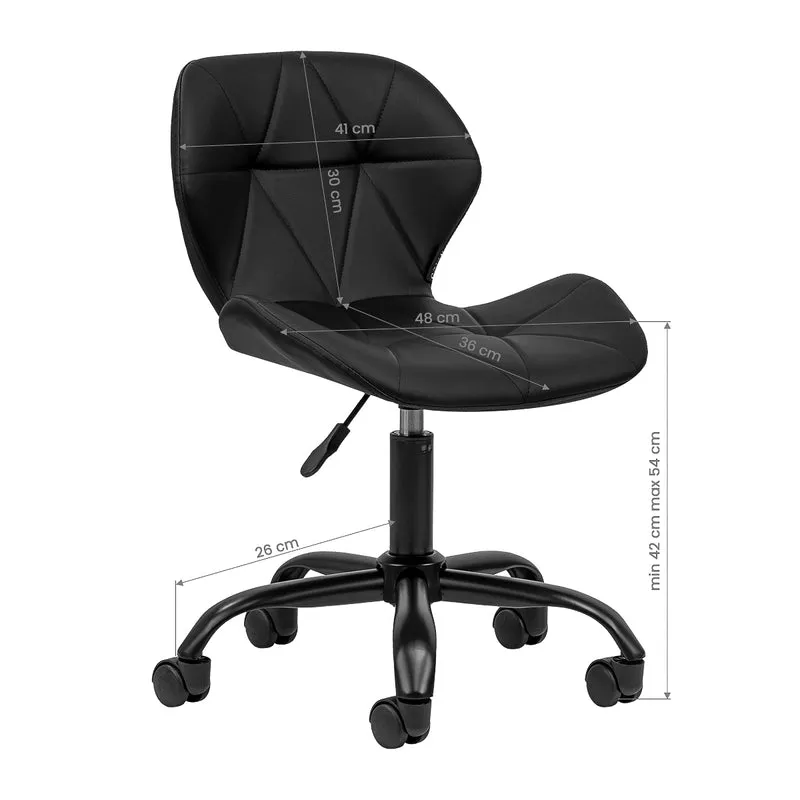 Sgabello Estetico Professionale con Schienale Ergonomico e Ruote Girevoli | QS-06B (Nero)