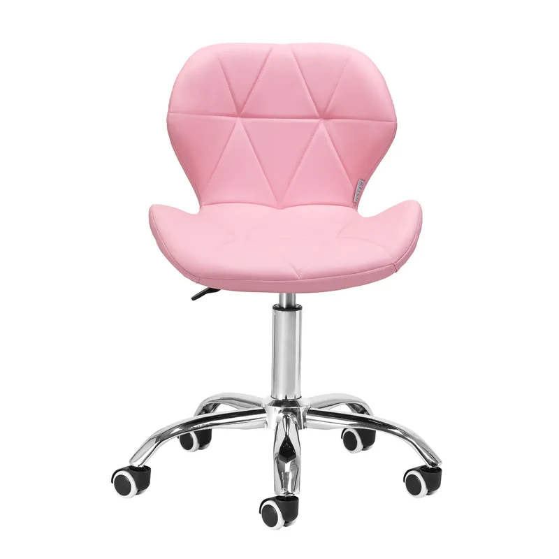 Sgabello Estetico Professionale con Schienale Ergonomico e Ruote Girevoli | QS-06 (Rosa)