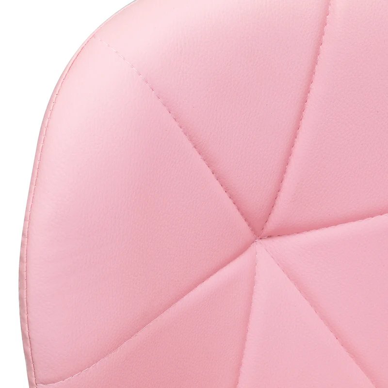 Sgabello Estetico Professionale con Schienale Ergonomico e Ruote Girevoli | QS-06 (Rosa)