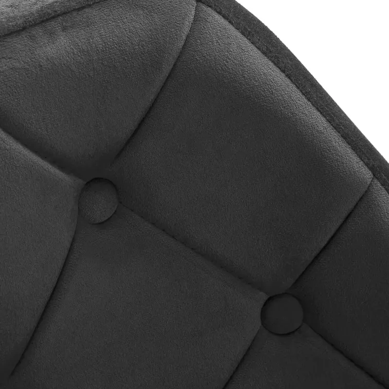 Sedia Girevole in Velluto e Base Oro con Trapuntatura Elegante | QS-BL14G (Grigio)