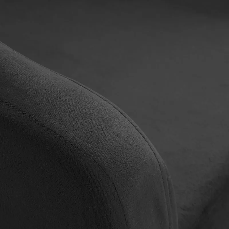 Sedia Girevole in Velluto e Base Oro con Trapuntatura Elegante | QS-BL14G (Grigio)