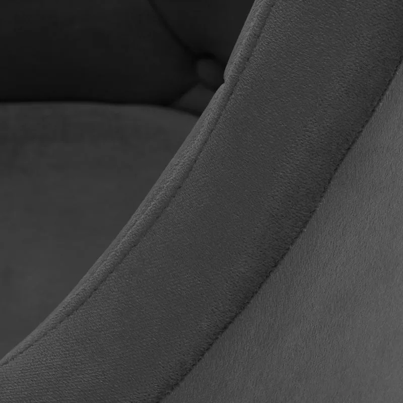 Sedia Girevole in Velluto e Base Oro con Trapuntatura Elegante | QS-BL14G (Grigio)