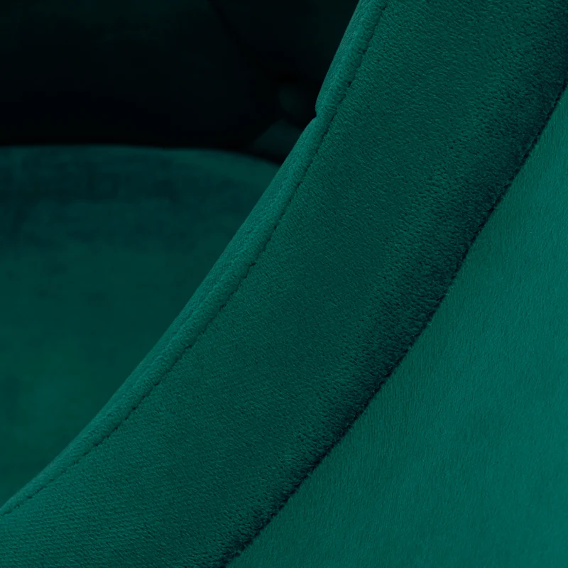 Sedia Girevole in Velluto e Base Oro con Trapuntatura Elegante | QS-BL14G (Verde)