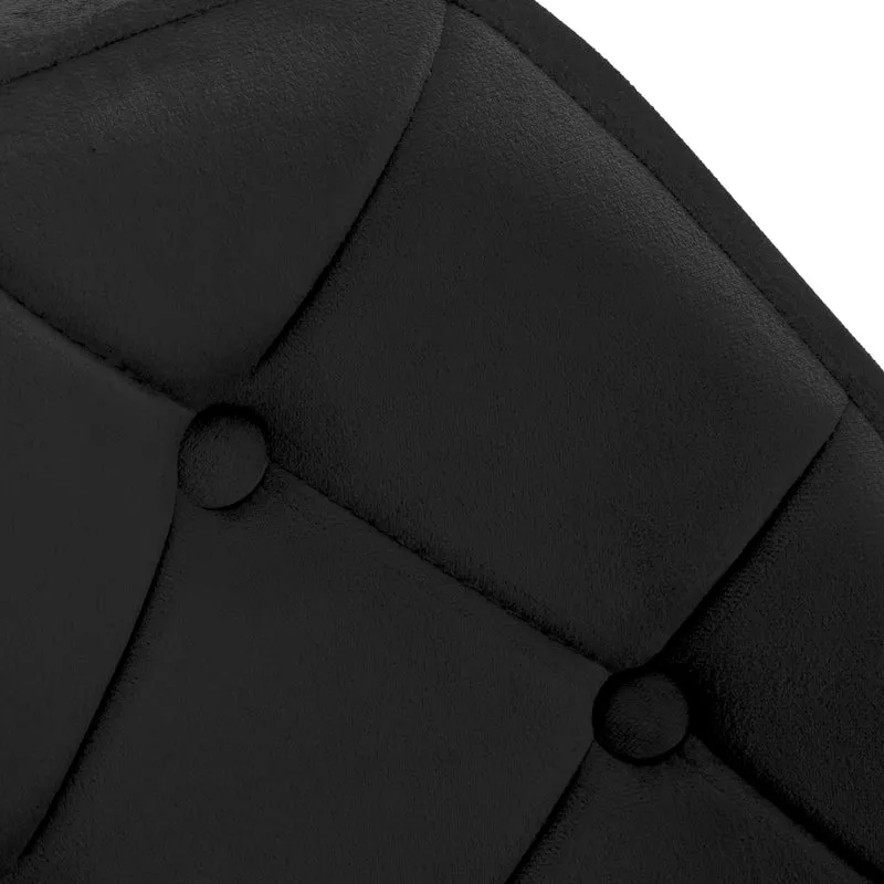 Poltroncina Girevole Velvet con Base Oro Elegante Sedia Design Trapuntata | QS-BL14G (Nero)