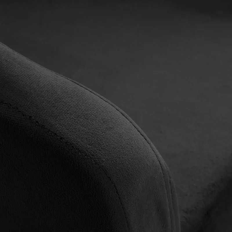 Poltroncina Girevole Velvet con Base Oro Elegante Sedia Design Trapuntata | QS-BL14G (Nero)